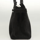 Salvatore Ferragamo Gancini Shoulder Bag Suede Black Silver Auth bs25826-3