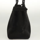 Salvatore Ferragamo Gancini Shoulder Bag Suede Black Silver Auth bs25826-4