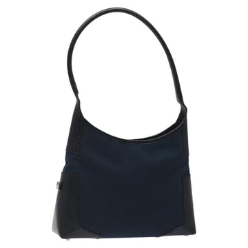 Salvatore Ferragamo Shoulder Bag Canvas Navy Silver Auth bs25827