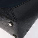 Salvatore Ferragamo Shoulder Bag Canvas Navy Silver Auth bs25827-10