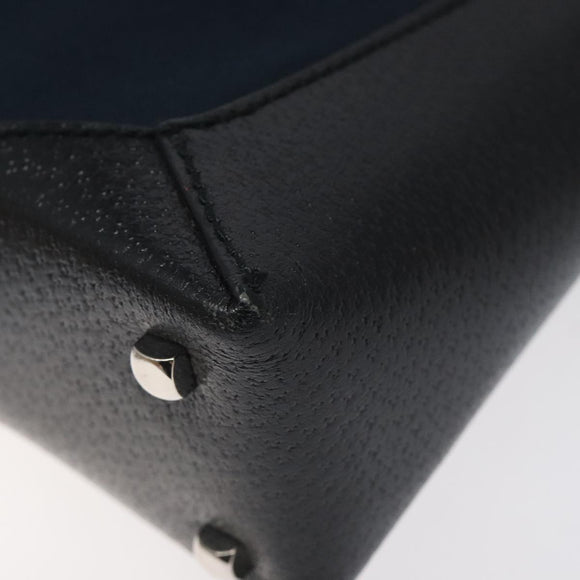 Salvatore Ferragamo Shoulder Bag Canvas Navy Silver Auth bs25827