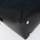 Salvatore Ferragamo Shoulder Bag Canvas Navy Silver Auth bs25827-11