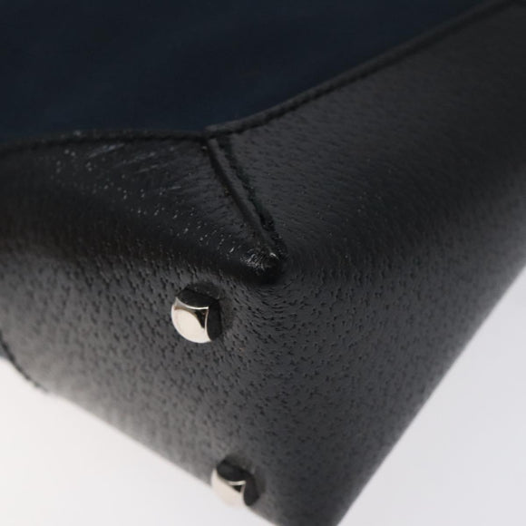 Salvatore Ferragamo Shoulder Bag Canvas Navy Silver Auth bs25827