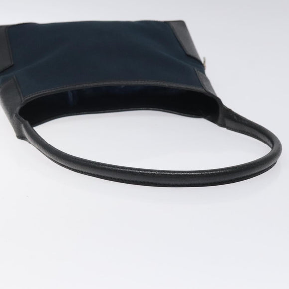 Salvatore Ferragamo Shoulder Bag Canvas Navy Silver Auth bs25827