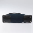 Salvatore Ferragamo Shoulder Bag Canvas Navy Silver Auth bs25827-5