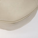 Salvatore Ferragamo Gancini Shoulder Bag Leather White Silver Auth bs25829-10