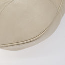 Salvatore Ferragamo Gancini Shoulder Bag Leather White Silver Auth bs25829-13