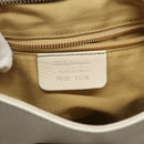 Salvatore Ferragamo Gancini Shoulder Bag Leather White Silver Auth bs25829-12