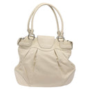 Salvatore Ferragamo Gancini Shoulder Bag Leather White Silver Auth bs25829-2