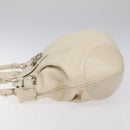 Salvatore Ferragamo Gancini Shoulder Bag Leather White Silver Auth bs25829-4