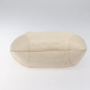 Salvatore Ferragamo Gancini Shoulder Bag Leather White Silver Auth bs25829-9