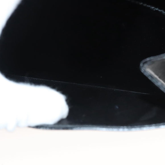 Salvatore Ferragamo Hand Bag Enamel 2way Black Gold Auth bs25832