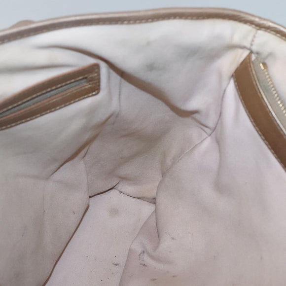 BVLGARI Shoulder Bag Leather Gold Auth bs25837