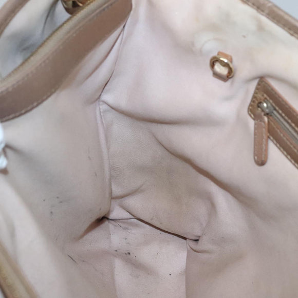 BVLGARI Shoulder Bag Leather Gold Auth bs25837