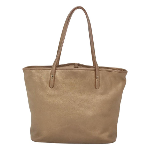 BVLGARI Shoulder Bag Leather Gold Auth bs25837