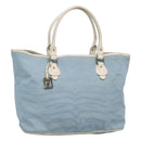 FENDI Tote Bag Canvas Light Blue Auth bs25841-1
