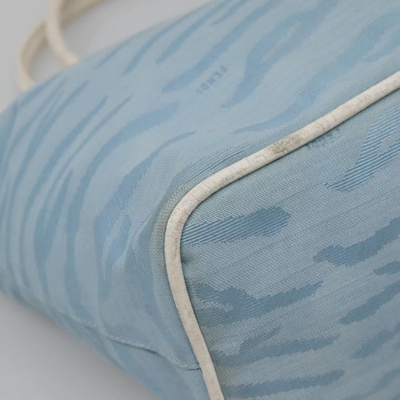 FENDI Tote Bag Canvas Light Blue Auth bs25841