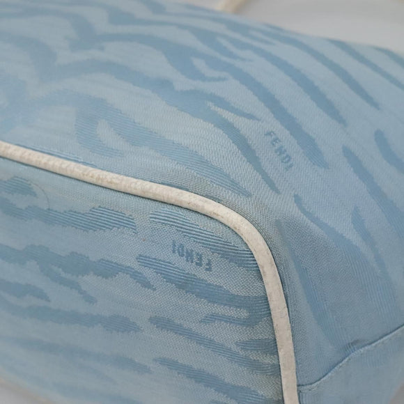 FENDI Tote Bag Canvas Light Blue Auth bs25841