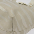 FENDI Hand Bag Canvas White Gold Auth bs25843-14