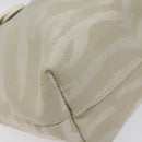 FENDI Hand Bag Canvas White Gold Auth bs25843-9