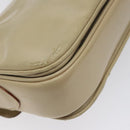 CELINE Shoulder Bag Leather White Gold Auth bs25844-16