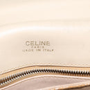CELINE Shoulder Bag Leather White Gold Auth bs25844-18