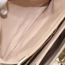 CELINE Shoulder Bag Leather White Gold Auth bs25844-11