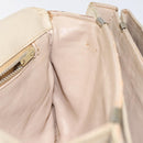 CELINE Shoulder Bag Leather White Gold Auth bs25844-19