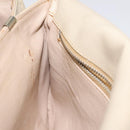 CELINE Shoulder Bag Leather White Gold Auth bs25844-20