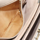 CELINE Shoulder Bag Leather White Gold Auth bs25844-12