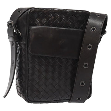 BOTTEGA VENETA INTRECCIATO Shoulder Bag Leather Brown 163313 Auth bs25850