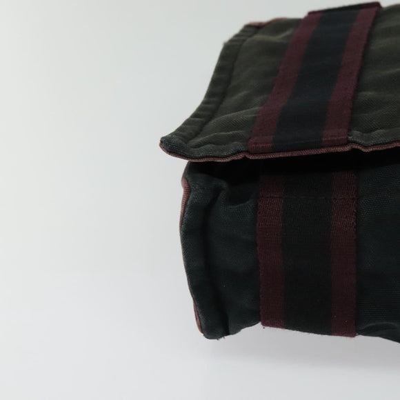 HERMES Fourre Tout Bassas PM Shoulder Bag Canvas Bordeaux Auth bs25851