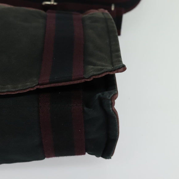 HERMES Fourre Tout Bassas PM Shoulder Bag Canvas Bordeaux Auth bs25851