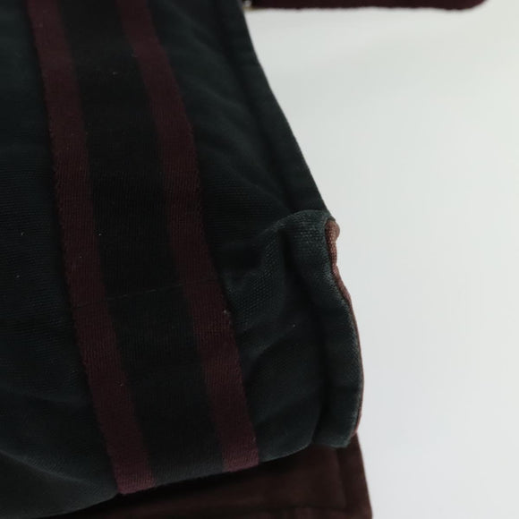 HERMES Fourre Tout Bassas PM Shoulder Bag Canvas Bordeaux Auth bs25851