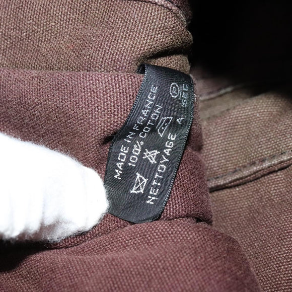 HERMES Fourre Tout Bassas PM Shoulder Bag Canvas Bordeaux Auth bs25851