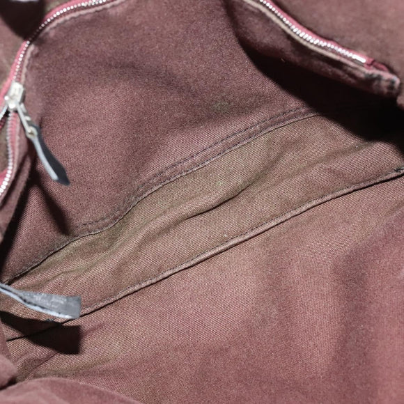 HERMES Fourre Tout Bassas PM Shoulder Bag Canvas Bordeaux Auth bs25851