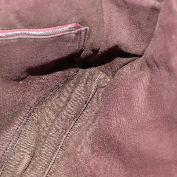 HERMES Fourre Tout Bassas PM Shoulder Bag Canvas Bordeaux Auth bs25851