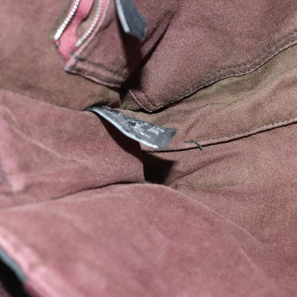 HERMES Fourre Tout Bassas PM Shoulder Bag Canvas Bordeaux Auth bs25851