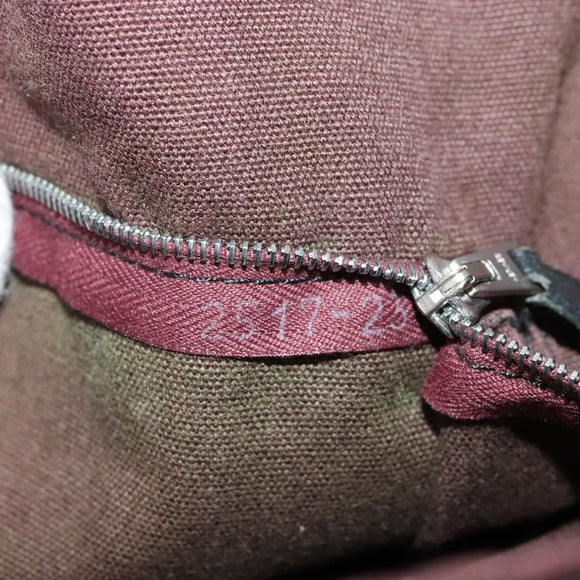 HERMES Fourre Tout Bassas PM Shoulder Bag Canvas Bordeaux Auth bs25851