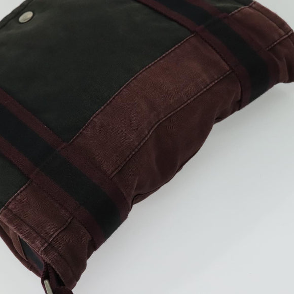 HERMES Fourre Tout Bassas PM Shoulder Bag Canvas Bordeaux Auth bs25851