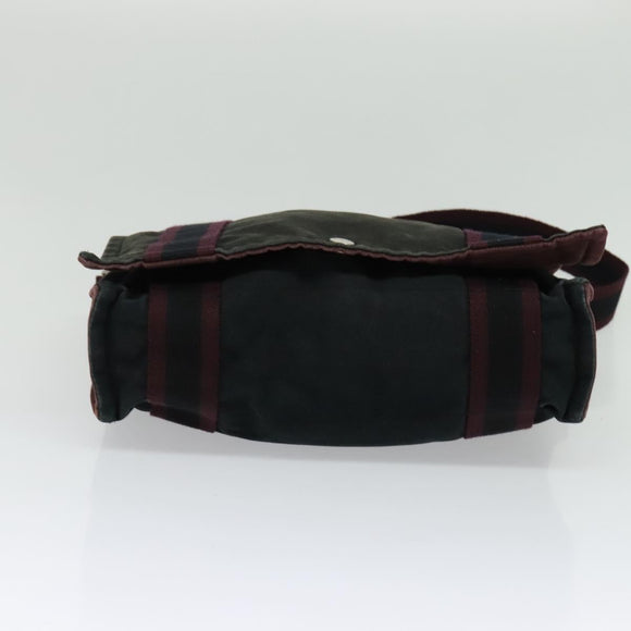 HERMES Fourre Tout Bassas PM Shoulder Bag Canvas Bordeaux Auth bs25851