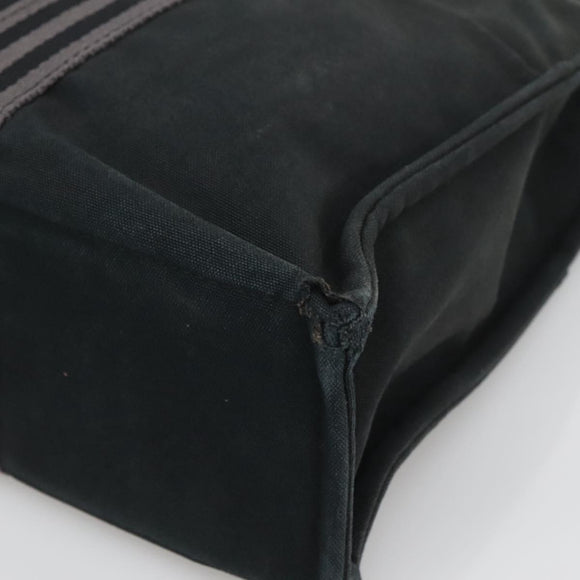 HERMES Fourre Tout MM Hand Bag Canvas Black Auth bs25852