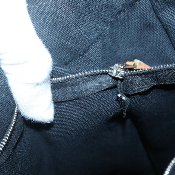 HERMES Fourre Tout MM Hand Bag Canvas Black Auth bs25852