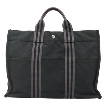 HERMES Fourre Tout MM Hand Bag Canvas Black Auth bs25852 - 0