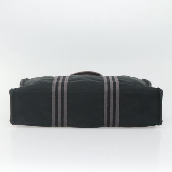 HERMES Fourre Tout MM Hand Bag Canvas Black Auth bs25852