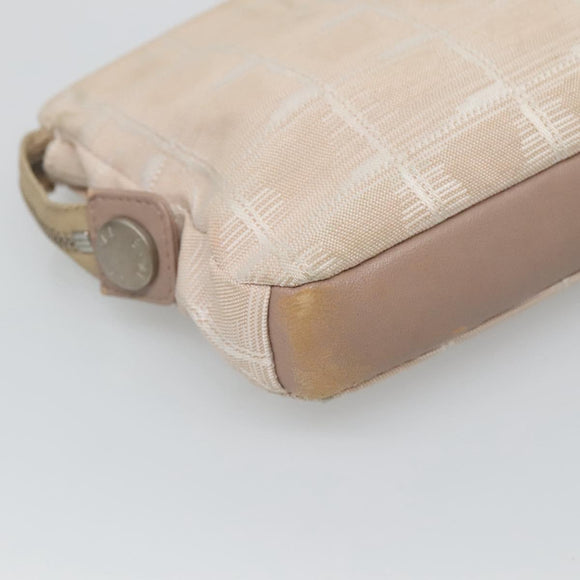 CHANEL New Travel line Pouch Nylon Pink CC Auth bs25855