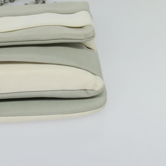 CHANEL Chain Shoulder Bag Nylon Gray CC Auth bs25857