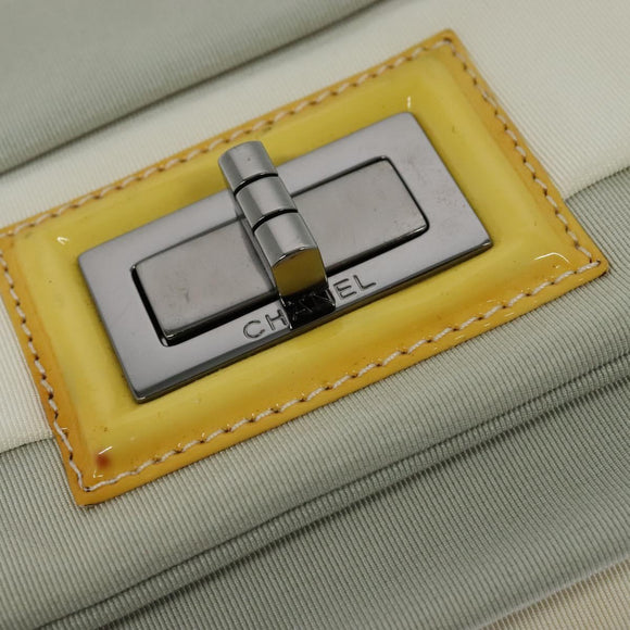 CHANEL Chain Shoulder Bag Nylon Gray CC Auth bs25857