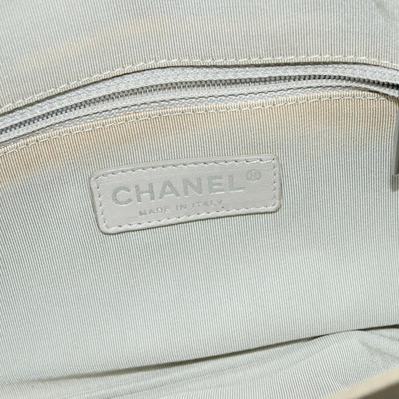 CHANEL Chain Shoulder Bag Nylon Gray CC Auth bs25857