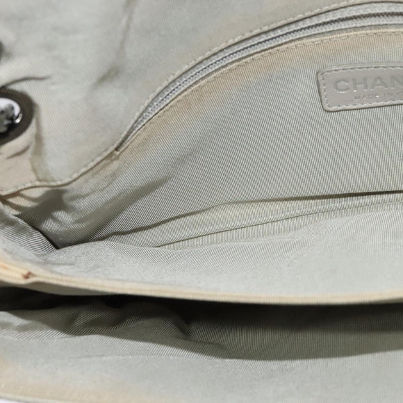 CHANEL Chain Shoulder Bag Nylon Gray CC Auth bs25857